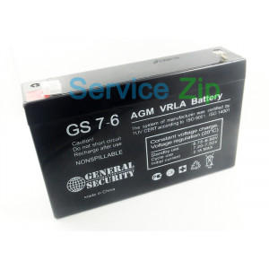 Аккумулятор GS 7-6 (6V 7AH) GENERAL SECURITY 