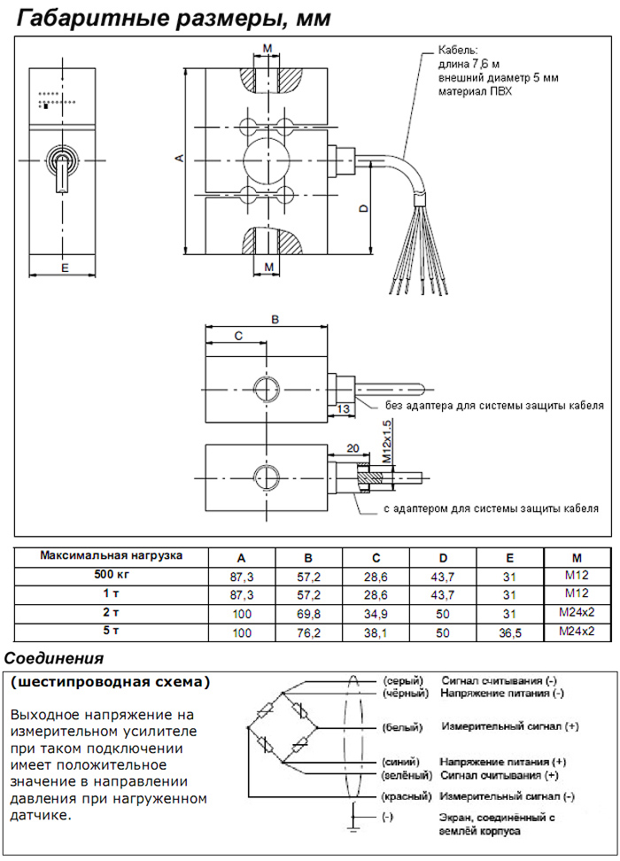 Тензодатчик для весов схема подключения