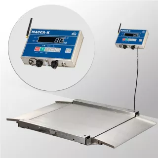 Весы платформенные МАССА-К из нержавеющей стали 1000х1000мм 4D-LA.S-10/10-1000-AB(RUEW)